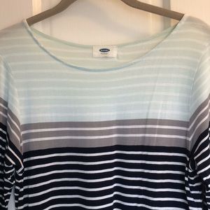 Old Navy Light Blue & Navy Striped Top